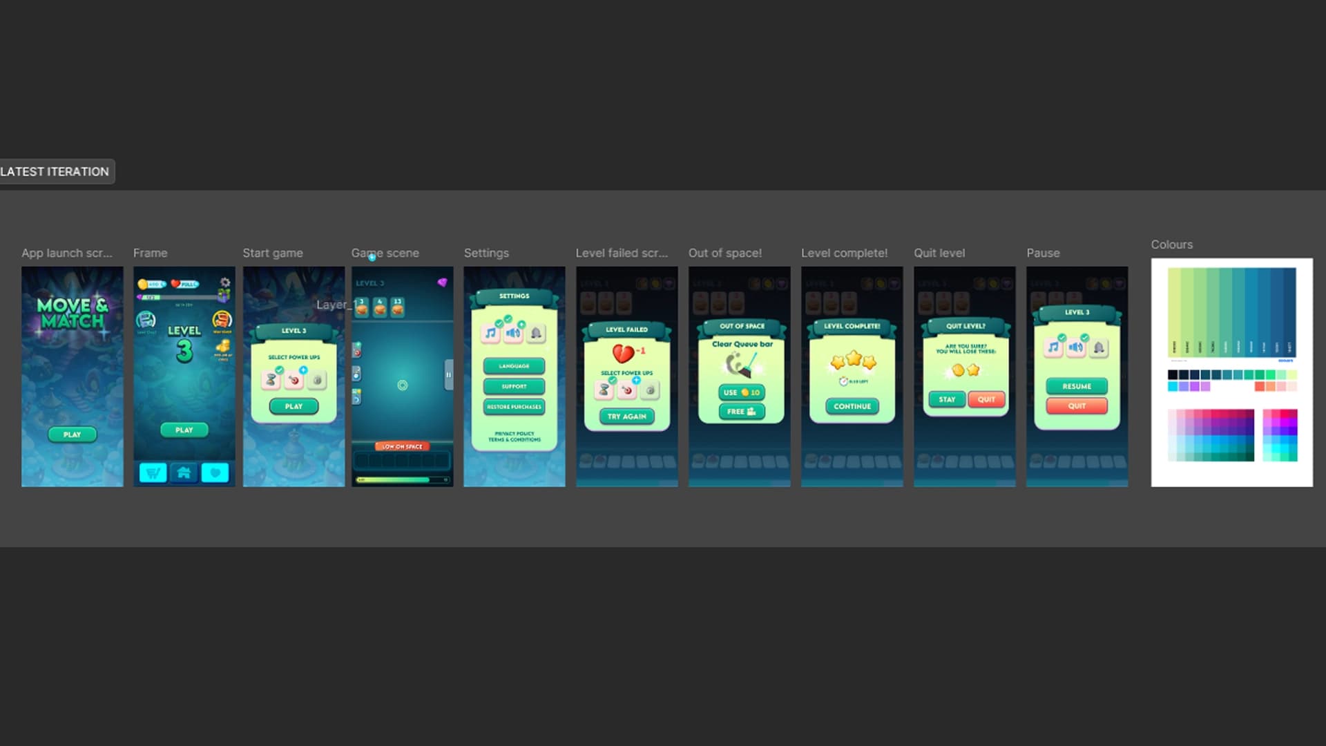 Collaborating with the UI designer to define the game's UI and color theme.